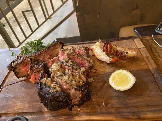 Tomahawk with lobster add on