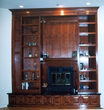 Cherry Wood Fireplace Surround Bookcase