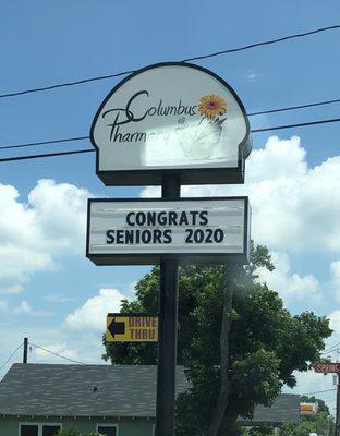 Main Columbus Pharmacy sign