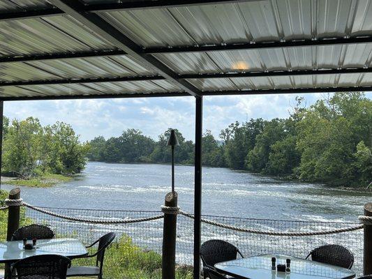 View of outside and outside seating