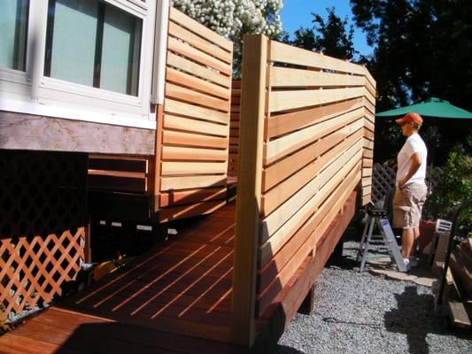 mangaris and redwood ramp and deck