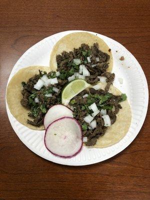 Beef street tacos