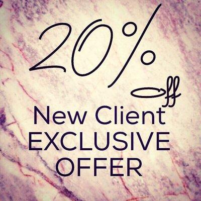 All new clients receive 20% off