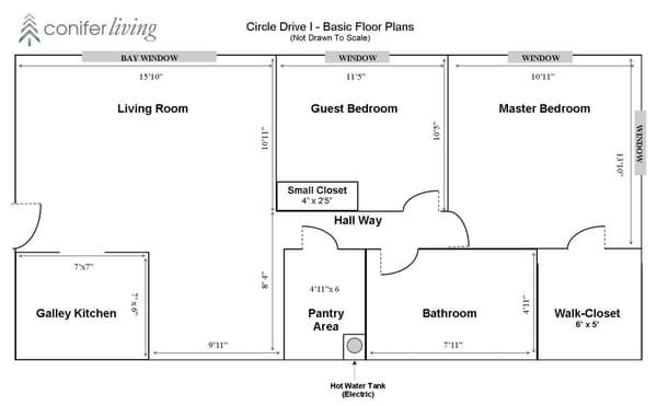 General Floor Plan of units at Circle Dirve I & II.