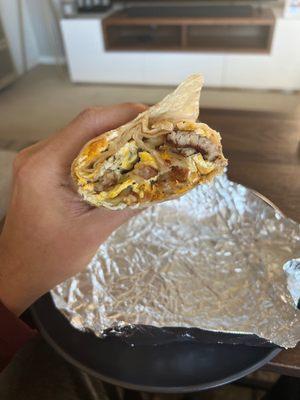 Breakfast burrito with Sausage