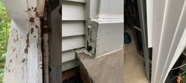 Damaged or Rotten Exterior Wood Trim on Man Doors or Garages can be replaced with PVC and result in fantastic results...