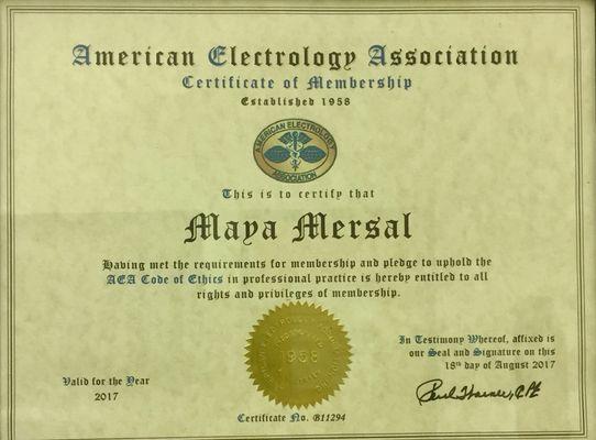 Member of the American Electrology Association