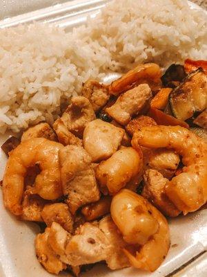 Chicken and Shrimp Hibachi with Steamed Rice