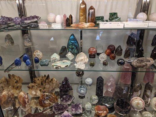 Many different stones and crystals.