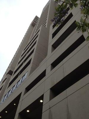 Looking up from Front Street