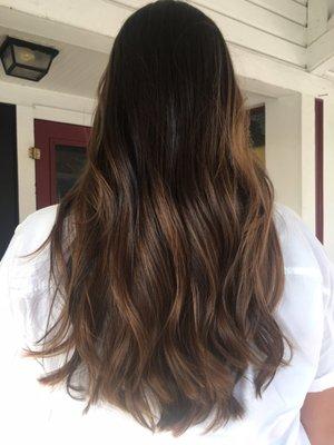 Brunette mocha balayage