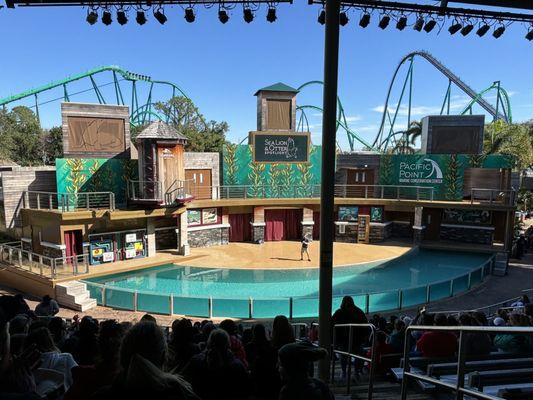 The new stage in the same place as Clyde and Seamore's old show.