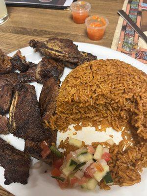 Jollof rice and beef