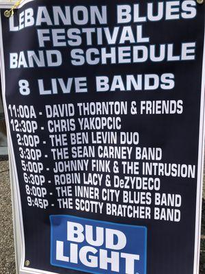 Schedule or live bands - 2018