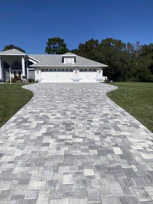 Driveway and sidewalk paver project completed.  Great job by Ocala Pavers