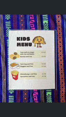 Kids Menu