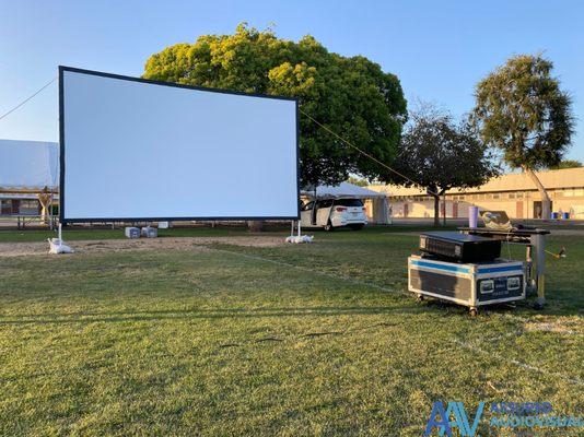 Our large screens are excellent for outdoor events and movie nights. Elevate your event with a large projection screen and quality speakers.