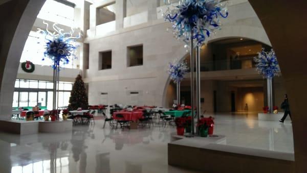 Holiday setup in the atrium