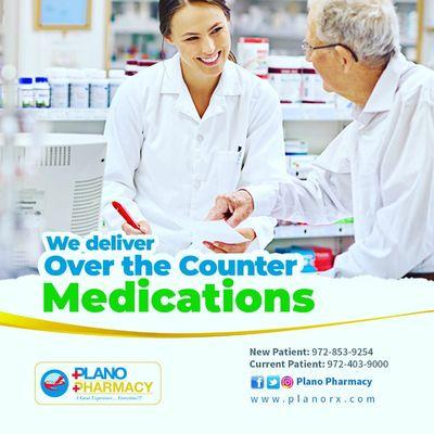 We deliver over the counter (OTC) MEDICATIONS