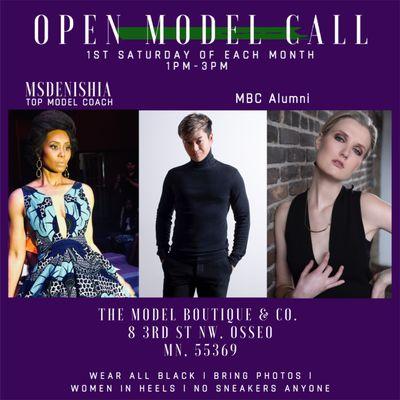 Don't Miss Our Next MBC OPEN MODEL CALL this Saturday May 4th from 1-3pm