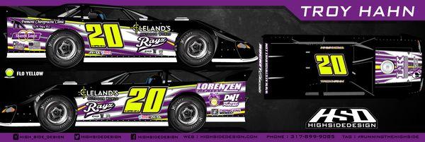 Cleland's sponsors Super Late Model Dirt Car - Troy Hahn and Team Twenty Racing