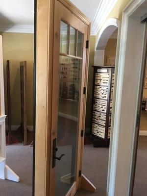 showroom clad door by  Weather Shield interior side