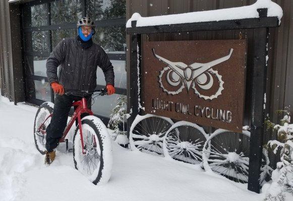 Kelly having Fat Bike fun