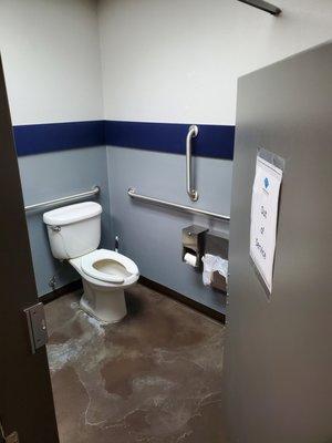 The women's bathroom has had a leaking toilet for over a year