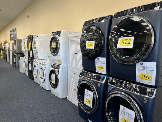 Front load laundry pairs stacked and ready to go