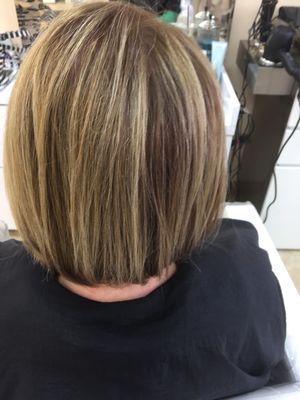 Beautiful highlights & haircut