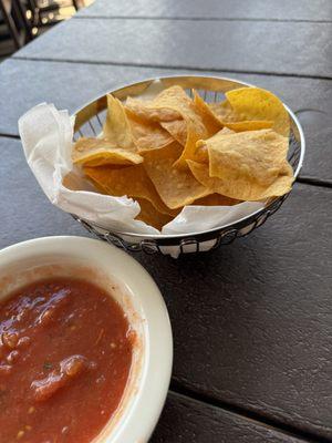 Chips and homemade salsa.