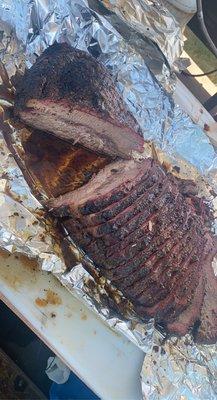 Pepper garlic brisket.