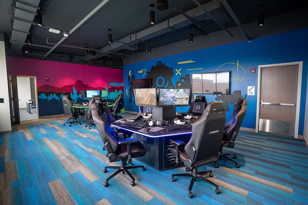 E-Sports Gaming room located on the second floor.