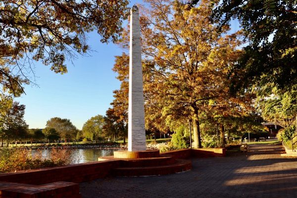 Miniature Washington Monument. Beautiful fall morning.