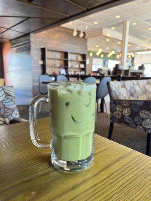 Iced Green Latte with almond milk