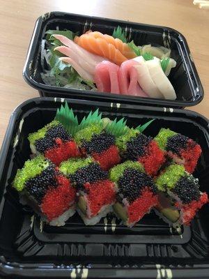 Sashimi appetizer & butterfly roll!