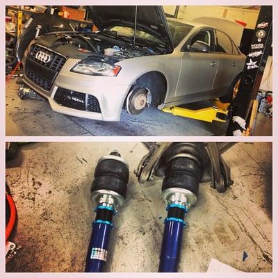 Audi getting Airrex Air Suspension installed.