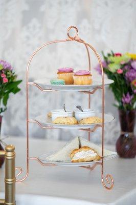 Afternoon Tea menu served on three tier trays