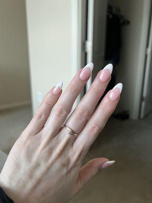 Dip powder with extensions and French