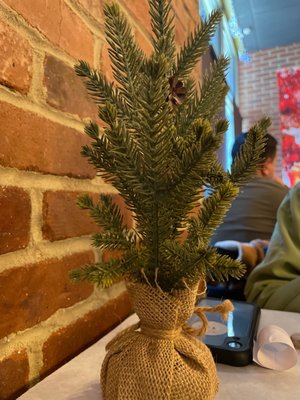 Tiny Xmas trees on every table