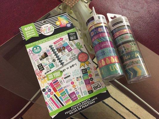 Happy planner washi tape and stickers