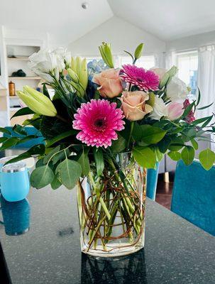 Other side of the same bouquet delivered to the beach house