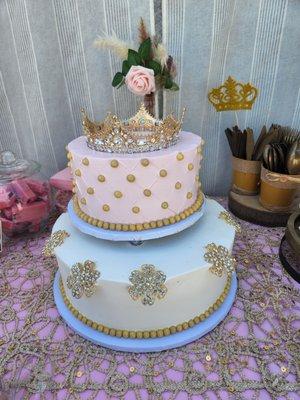 It's a girl! Baby shower cake, princess theme.