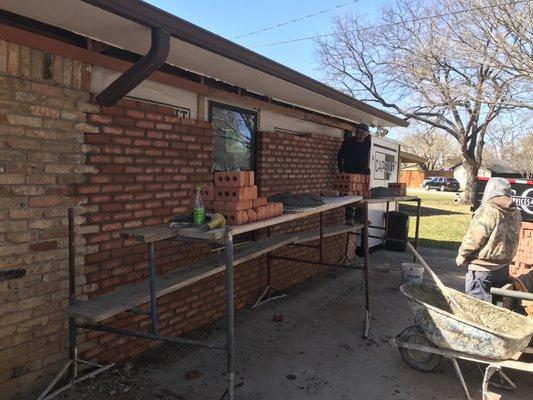 Masonry work Garage conversion