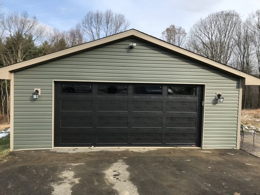 All black long panel door