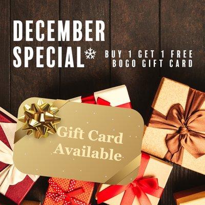 BOGO gift card Buy 1 and Get 1 FREE 12/2020