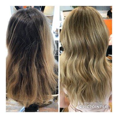 Before and after iced gold