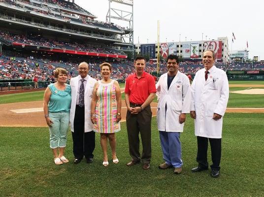 Dr. Amir Bajoghli Recognized by Washington Nationals Baseball Team During a Pregame Ceremony on Nationals Field