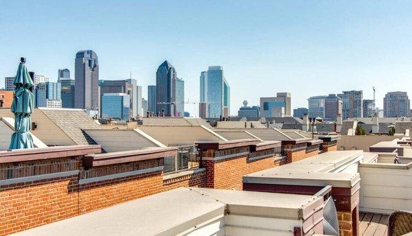 Roof top views from  a town home in the State Thomas neighborhood of Uptown Dallas.