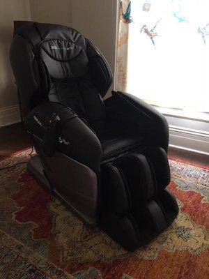 Relax in our zero gravity massage chair